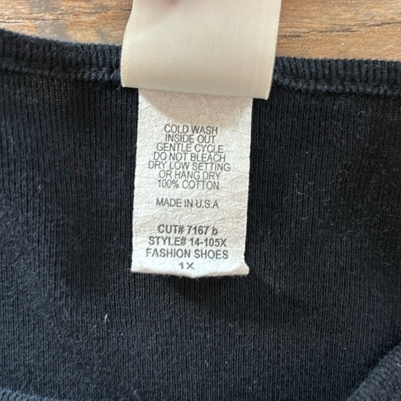 Jess & Jane 3/4 Sleeve Cotton Fashion Shoes & Purses Top, Women’s size 1X - Picture 4 of 6